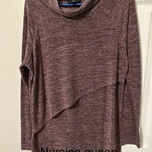 Nursing Queen Burgundy Cowl Neck Sweater